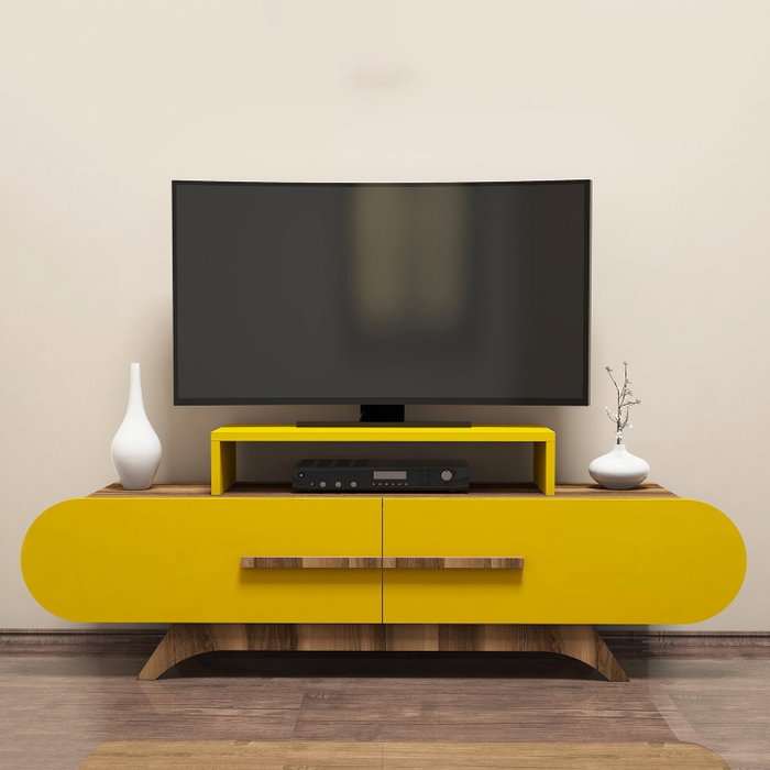 Hanah Home Soporte para TV Nogal y Amarillo Hanah Home Soporte para TV Nogal y Amarillo